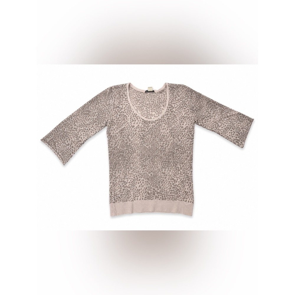 White + Warren 100% Cashmere Animal Print Sweater | Size Small